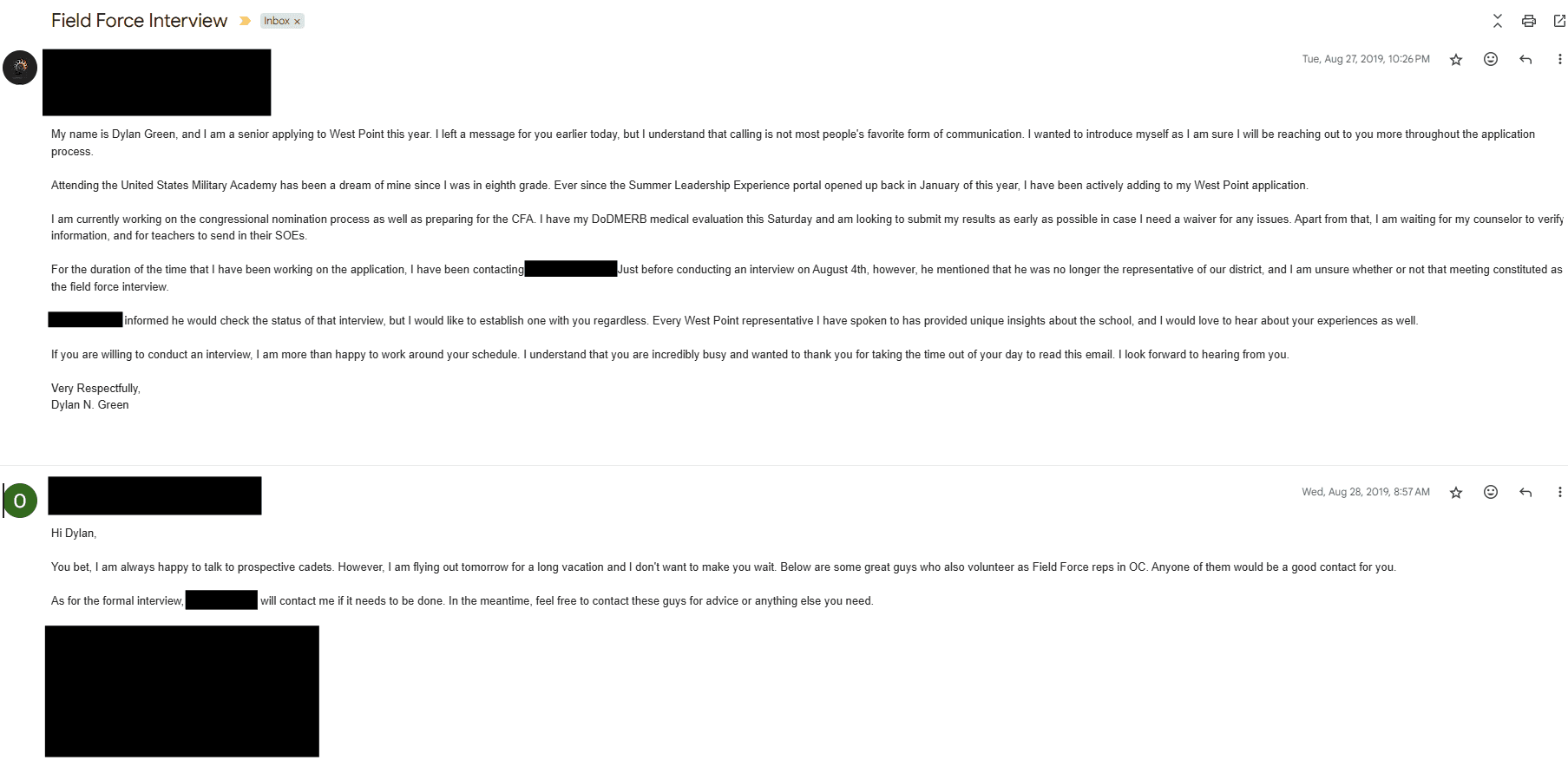 Initial introduction to my field force representative.